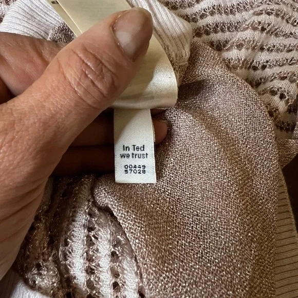 Ted Baker Namel Rose gold and pink metallic sweater size 1 - Picture 6 of 8